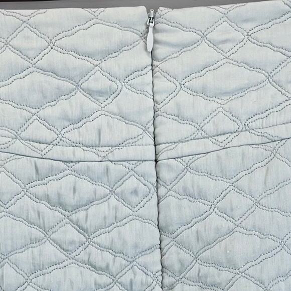 Thyskens Theory‎ Seedo Quilted Skirt A-line Ice Gray Blue Preppy Minimal Women 6 - Picture 4 of 13
